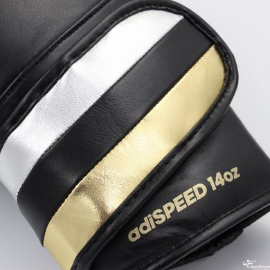 Боксерські рукавички Speed 501 Adispeed Strap up чорно-срібло-золото ADIDAS ADISBG501PRO розмір - 12 унцій