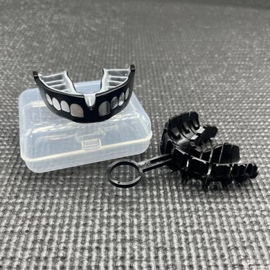 Капа OPRO Silver взрослая (возраст 11+) Grillz Black/Silver (art.102502013)