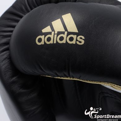 Боксерські рукавички Speed 501 Adispeed Strap up чорний-срібло-золото ADIDAS ADISBG501PRO розмір - 12 унцій