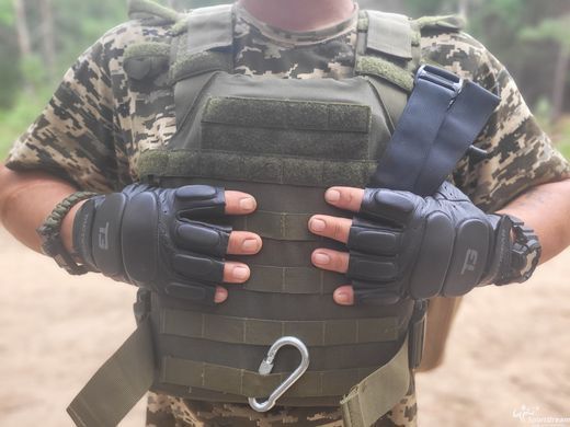 Перчатки тактические кожаные без пальцев TACTIGEAR PS-8801 Patrol Black M