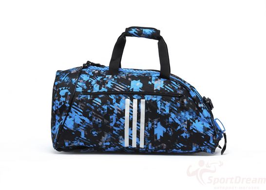 Сумка-рюкзак (2 в 1) с серебряным логотипом Kick Boxing ADIDAS ADIACC058KB синий камуфляж M-62*31*31
