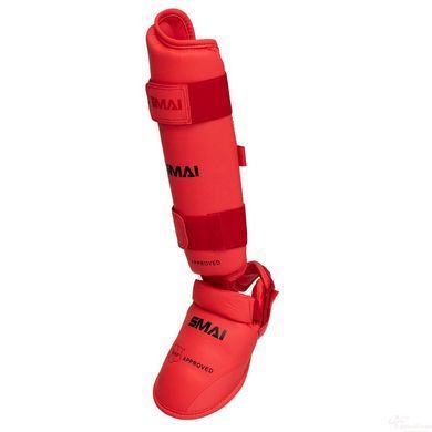 Защита голени и стопы с лицензией WKF красный SMAI SM P102 - S