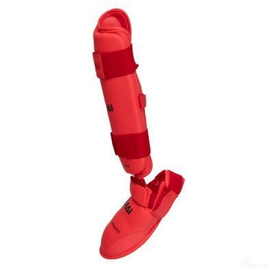 Защита голени и стопы с лицензией WKF красный SMAI SM P102 - S