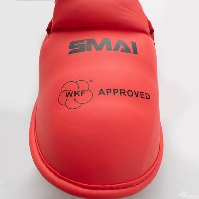 Защита голени и стопы с лицензией WKF красный SMAI SM P102 - S