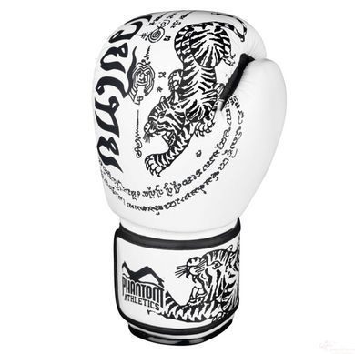Боксерские перчатки Phantom Muay Thai White 16 унций, бинты в подарок (PHBG2495-16)