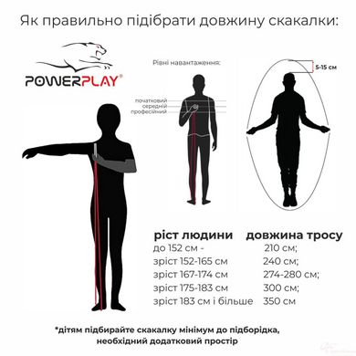 Скакалка швидкісна PowerPlay 4210 Чорна, Черный