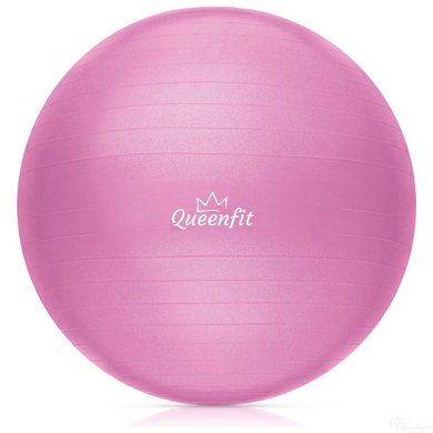 Фітбол Queenfit 65см рожевий + насос (5907766664215)