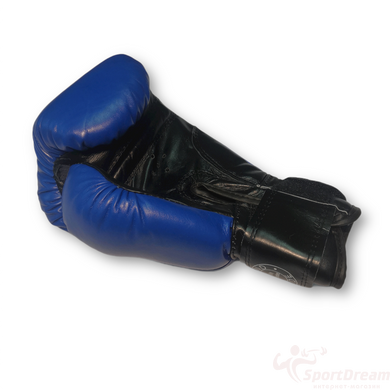Боксерские перчатки BOXER 6 oz кожа синие 2023-04С