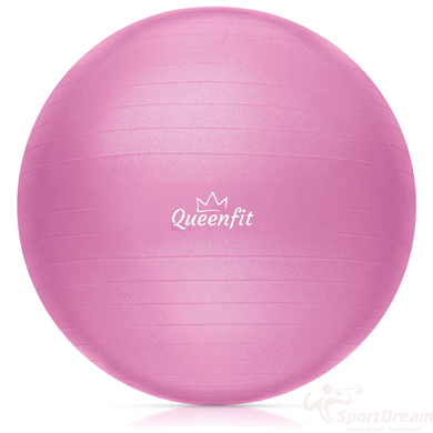 Фітбол Queenfit 65см рожевий + насос
