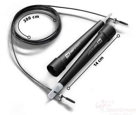 Скакалка Hop-Sport Crossfit з пластиковими ручками HS-P010JR чорна
