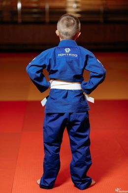 Детское синее кимоно для грипплинга и BJJ TM KINTAYO &mdash; Легкое Ги 350 г/м2 (рост 120 см)