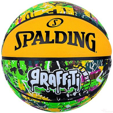 М'яч баскетбольний 7 Spalding Graffiti Yellow 84374Z для вулиці