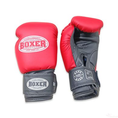 Боксерские перчатки BOXER 8 оz кожвинил красные (2024-03К)