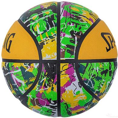 М'яч баскетбольний 7 Spalding Graffiti Yellow 84374Z для вулиці