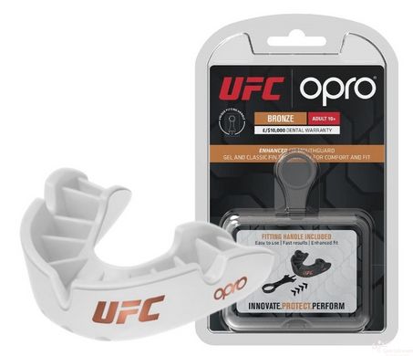 Капа OPRO Bronze UFC взрослая (возраст 11+) White (ufc.102512003)