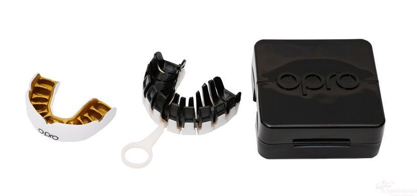 Капа OPRO Power-Fit Single Series White/Gold (art.002268004), Білий
