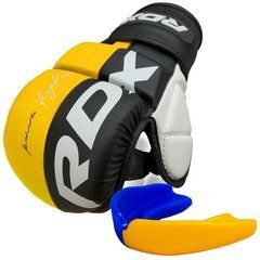 Перчатки для ММА (Греплинговые перчатки) RDX T6 Plus Rex Yellow XL (капа в комплекте)