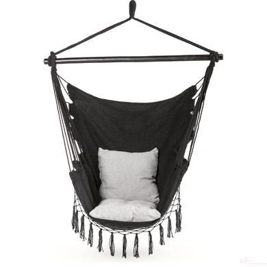 Бразильське крісло - гамак Outtec Boho XXL чорний (5907766662426)
