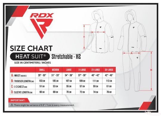 Костюм для схуднення з капюшоном RDX H2 Black XL