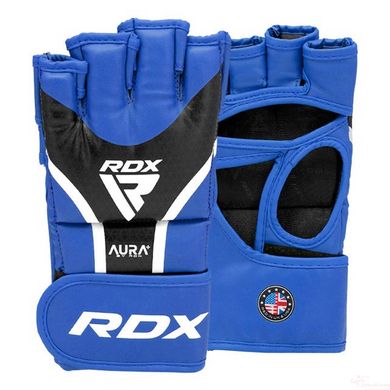 Перчатки ММА RDX AURA PLUS T-17 Blue/Black S (капа в комплекте)