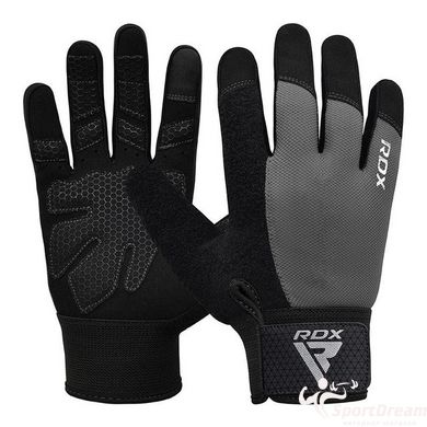 Перчатки для фитнеса RDX W1 Full Finger Plus Grey M