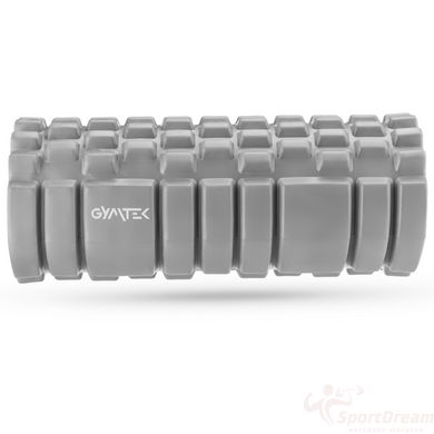 Масажний ролик Gymtek для йоги та фітнесу EVA 33х14см сірий (G-66358)