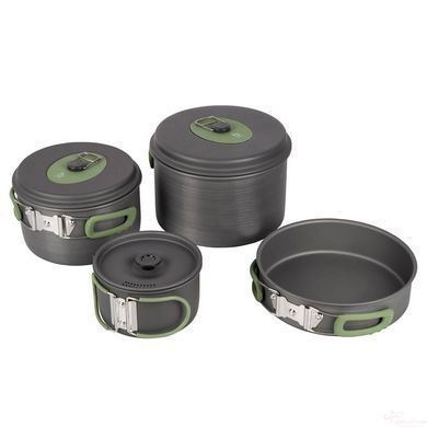 Набор посуды Bo-Camp Explorer 4 Pieces Hard Anodized Grey/Green (2200244)