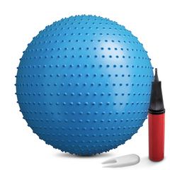 Фітбол масажний Hop-Sport 65см блакитний + насос HS-R065GB blue (5902308230316)