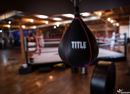 Пневмогруша боксерская TITLE Boxing Gyro Balanced Leather Speed ​​Bag Black / M