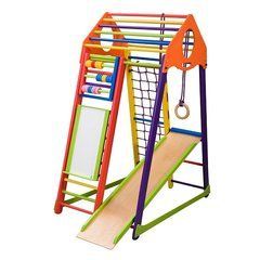 Високий дитячий спортивний комплекс BambinoWood Color Plus &mdash; 170 см, з мольбертом та рахівниця