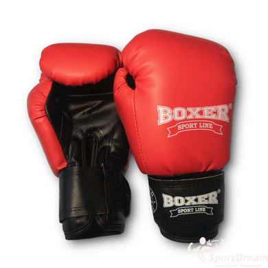 Боксерские перчатки BOXER 12 оz кожвинил Элит красные (2022-03К)