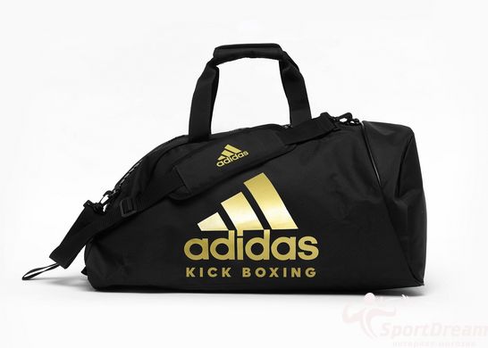 Сумка-рюкзак (2 в 1) із золотим логотипом KickBoxing чорний 62х31х31 ADIDAS ADIACC052KB розмір - M