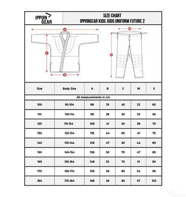 Кимоно для дзюдо детское белое IPPON GEAR Future 2.0, плотность 335 г/м&sup2; - 110