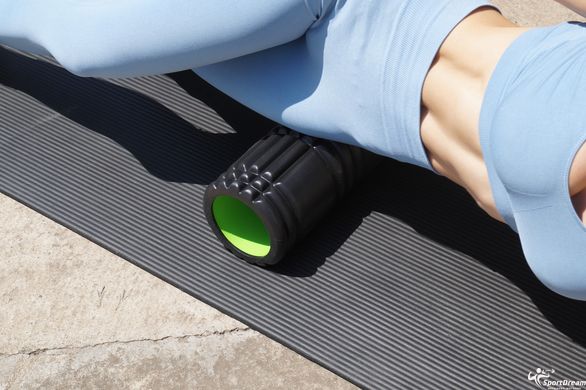 Массажный ролик Power System Fitness Foam Roller PS-4050 Black/Green, Зелений