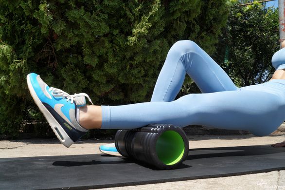 Массажный ролик Power System Fitness Foam Roller PS-4050 Black/Green, Зелений