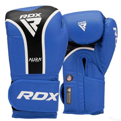 Боксерские перчатки RDX AURA PLUS T-17 Blue/Black 10 унций (капа в комплекте)