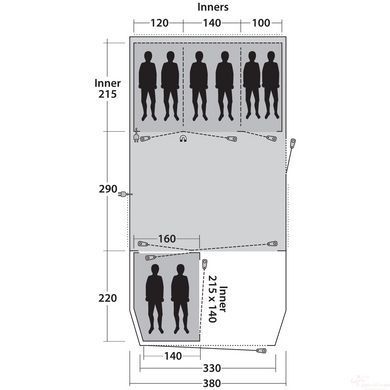 Палатка Outwell Winwood 8 Green (111215) + БЕСПЛАТНАЯ ДОСТАВКА