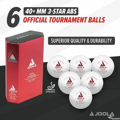 М'ячі для настільного тенісу Joola Prime 40+ White 6 шт (40031)