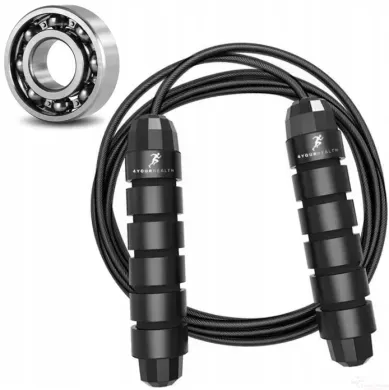 Скакалка скоростная с противоскользящими ручками 4yourhealth Premium Skip Rope 3m на подшипниках 0149 Черная