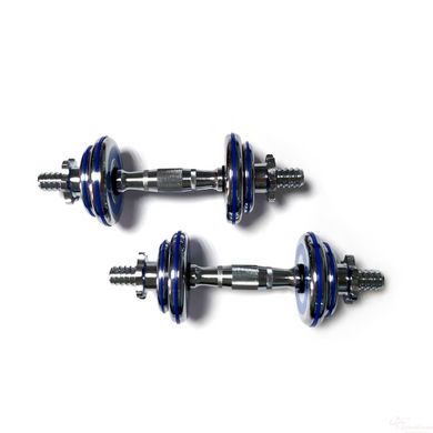 Dumbbells assembled 2 pcs x 5 kg with a blue damper HA-DD10 blue