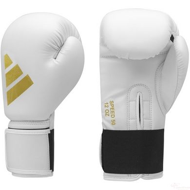 Боксерскі рукавички Adidas Speed 50 білий/золотий ADISBG50 10 унцій