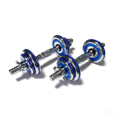 Dumbbells assembled 2 pcs x 5 kg with a blue damper HA-DD10 blue