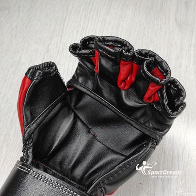 Перчатки для ММА М1 кожа Lev красные (LV-6001) - M