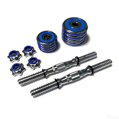 Dumbbells assembled 2 pcs x 5 kg with a blue damper HA-DD10 blue