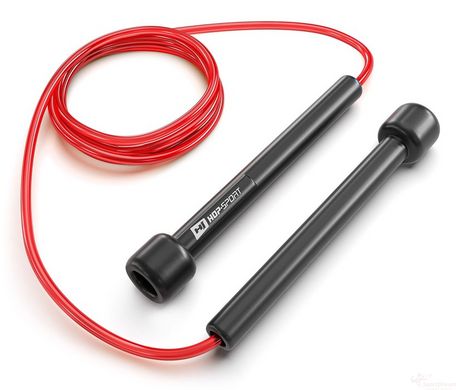 Скакалка Hop-Sport Crossfit NEW с пластиковыми ручками HS-P025JR красная