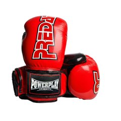 Боксерские перчатки PowerPlay 3017 красные карбон 12 унций