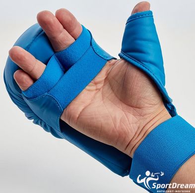 Рукавички для карате із захистом великого пальця з ліцензією WKF сині SMAI SM P101 - S