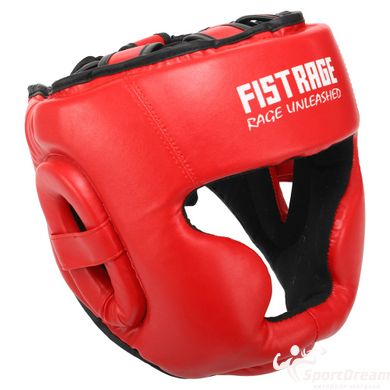 Шлем боксерский с полной защитой кожаный FISTRAGE VL-4157-R-L