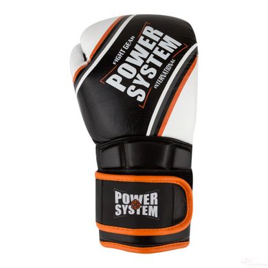 Боксерские перчатки PowerSystem PS 5006 Contender Black/Orange Line 14 унций