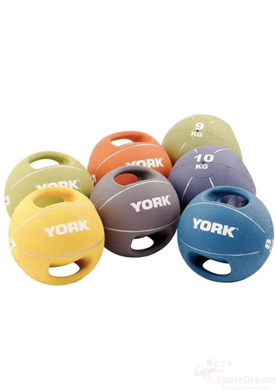 Мяч медбол 5 кг York Fitness с двумя ручками, оранжевый Y-80731